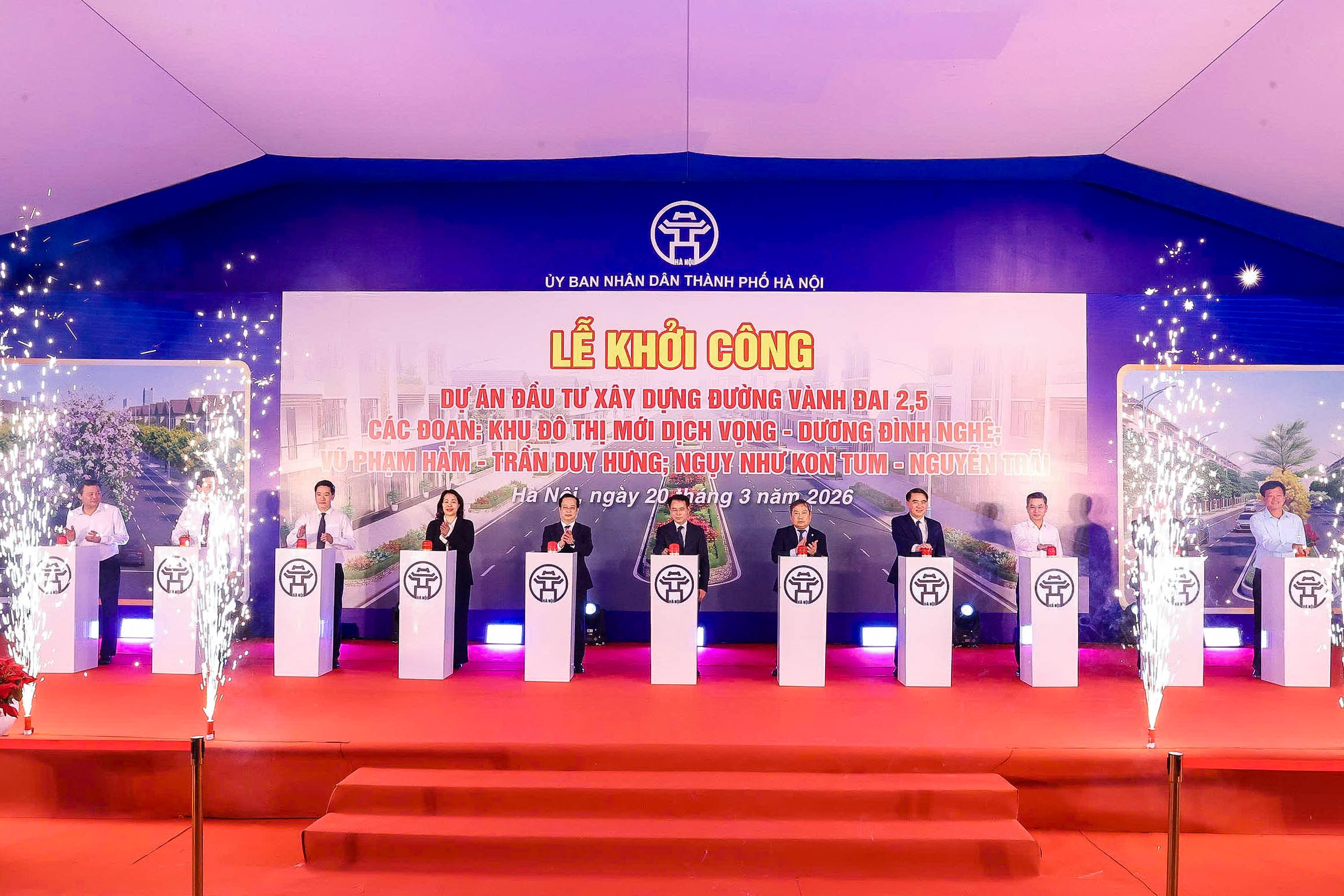 H&agrave; Nội khởi c&ocirc;ng 3 đoạn tuyến V&agrave;nh đai 2,5 trị gi&aacute; hơn 8.400 tỷ đồng- Ảnh 1.