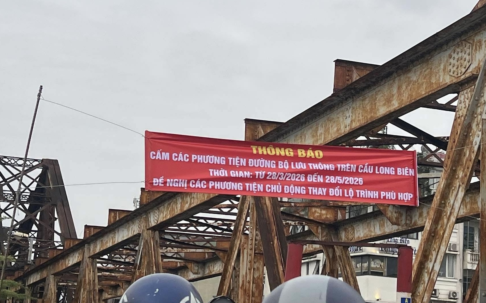 Hà Nội điều chỉnh giao thông trên cầu Long Biên, tạm cấm toàn bộ phương tiện