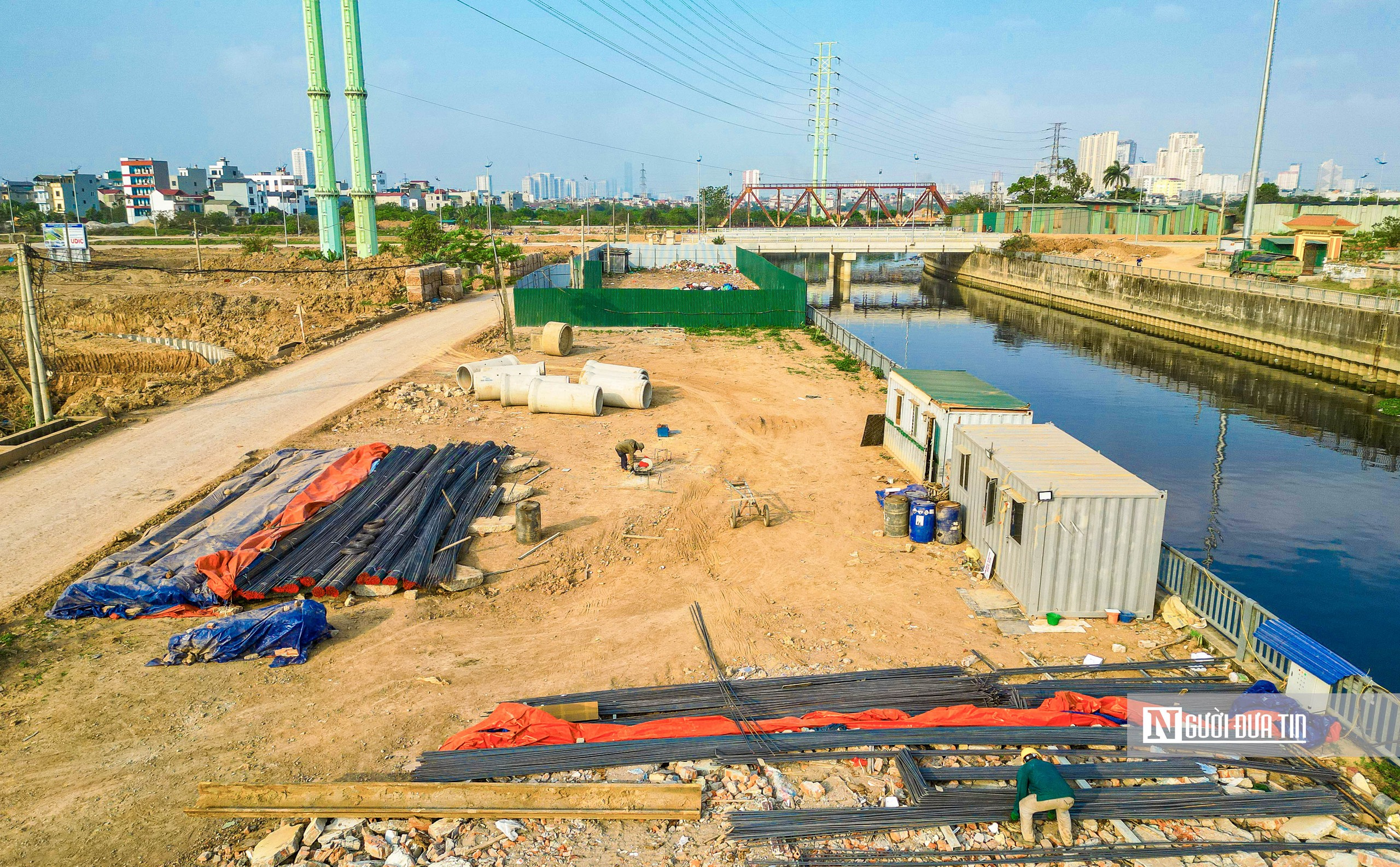 To&agrave;n cảnh thi c&ocirc;ng hồ điều h&ograve;a ph&iacute;a T&acirc;y H&agrave; Nội trị gi&aacute; 858 tỷ đồng - Ảnh 7.