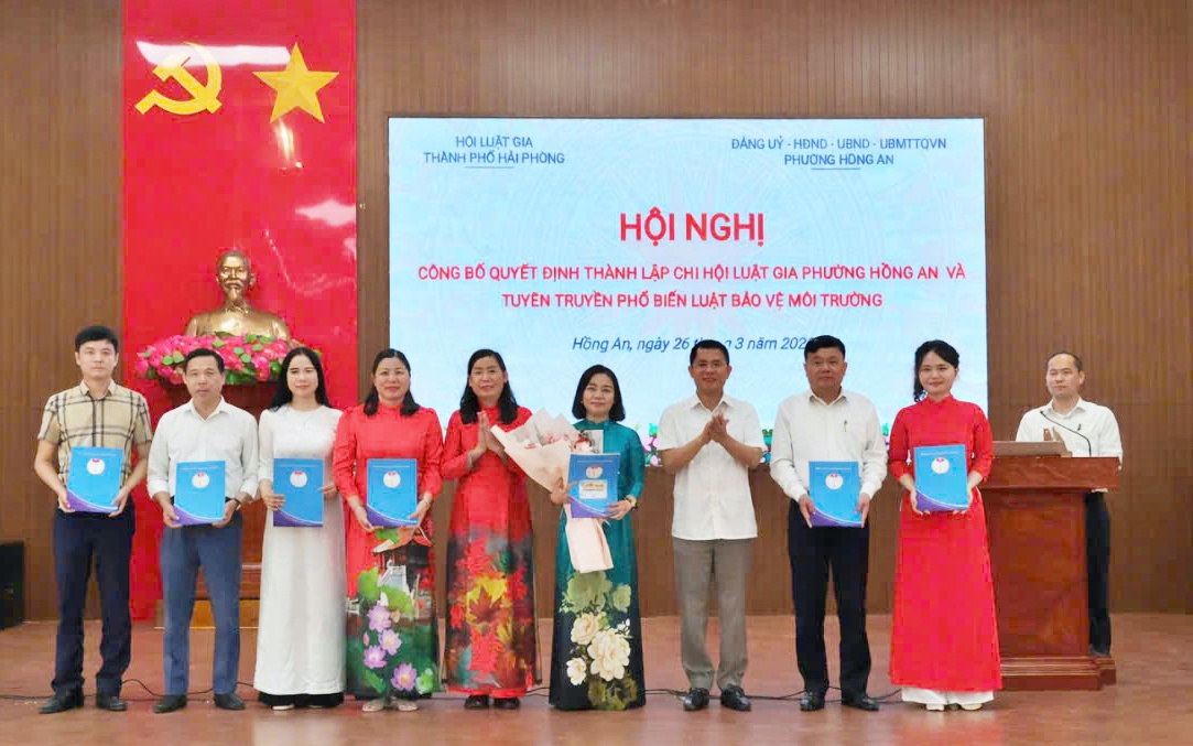 Hải Phòng: Thành lập Chi hội Luật gia phường Hồng An và kết nạp 38 hội viên mới