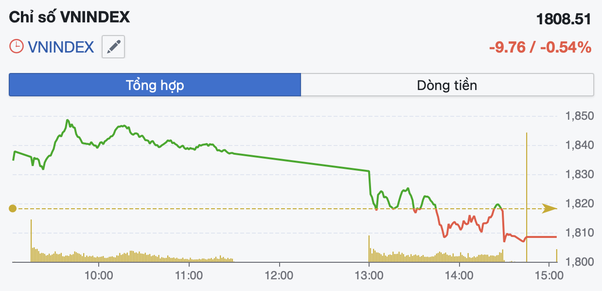 Áp lực bán dâng cao cuối phiên, VN-Index đảo chiều giảm hơn 9 điểm - Ảnh 1.