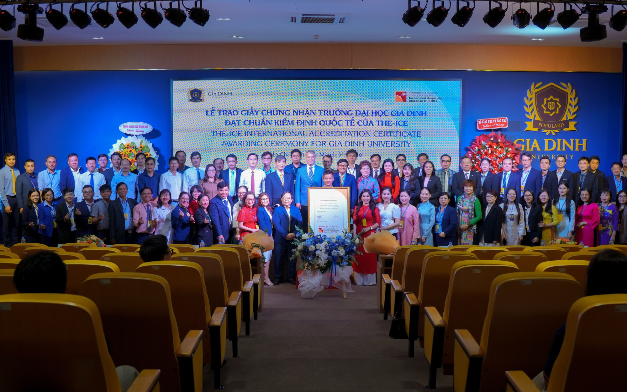 Trường Đại học Gia Định trở thành đơn vị đầu tiên tại Việt Nam đạt chuẩn kiểm định quốc tế THE-ICE