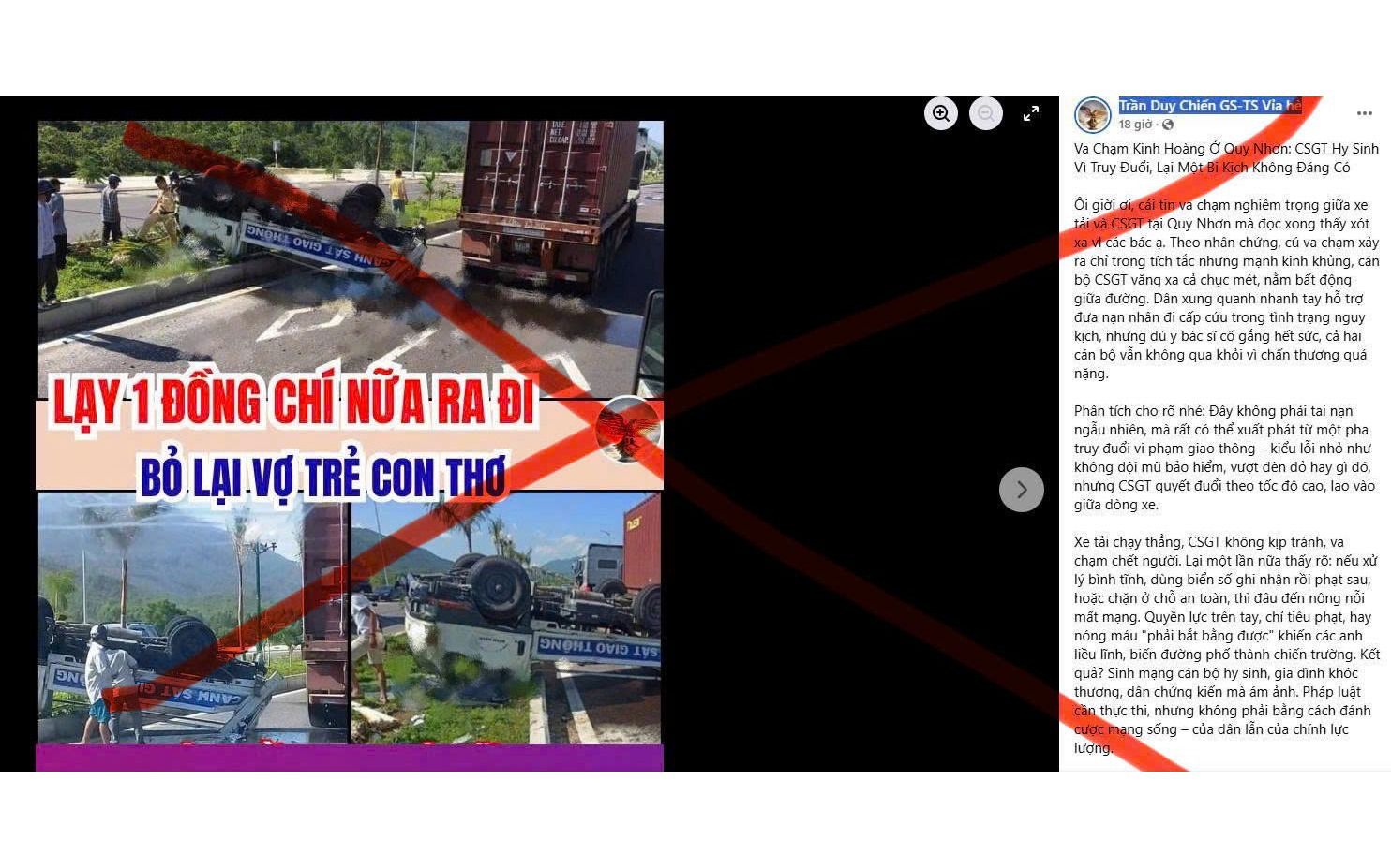 Công an Gia Lai bác bỏ tin đồn CSGT hy sinh vì truy đuổi vi phạm giao thông