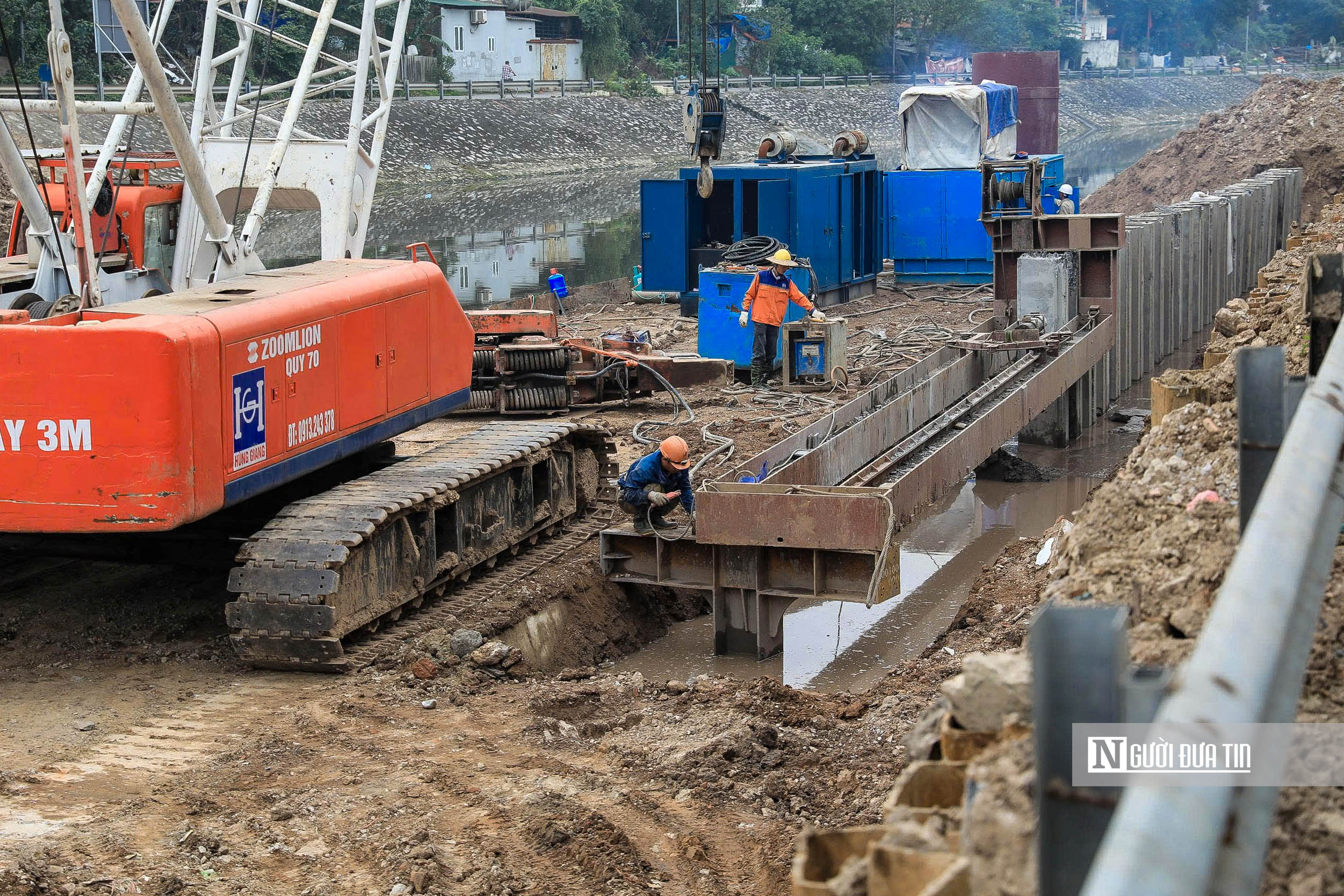 Cận cảnh thi công tại dự án chống ngập khẩn cấp tại Hà Nội - Ảnh 6.