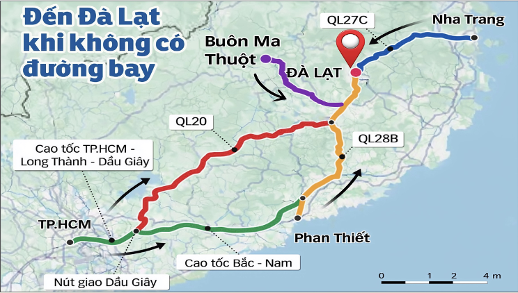 Tăng kích cầu du lịch, phân luồng xe vào trung tâm Đà Lạt khi sân bay Liên Khương tạm đóng cửa- Ảnh 3.