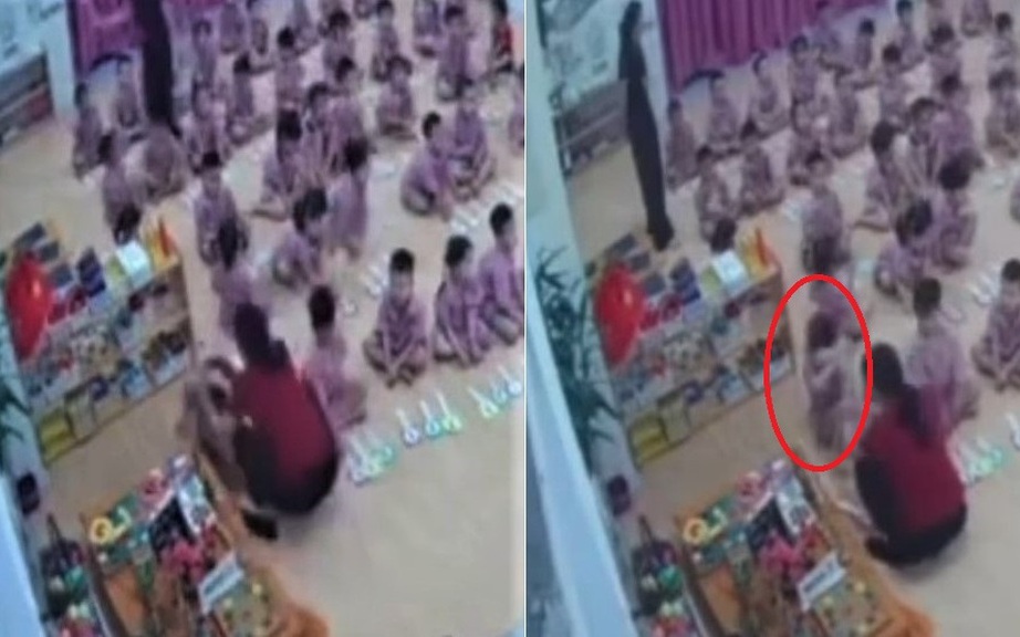 Clip cô giáo tác động vào đầu trẻ mầm non gây bức xúc, nhà trường lập tổ xác minh