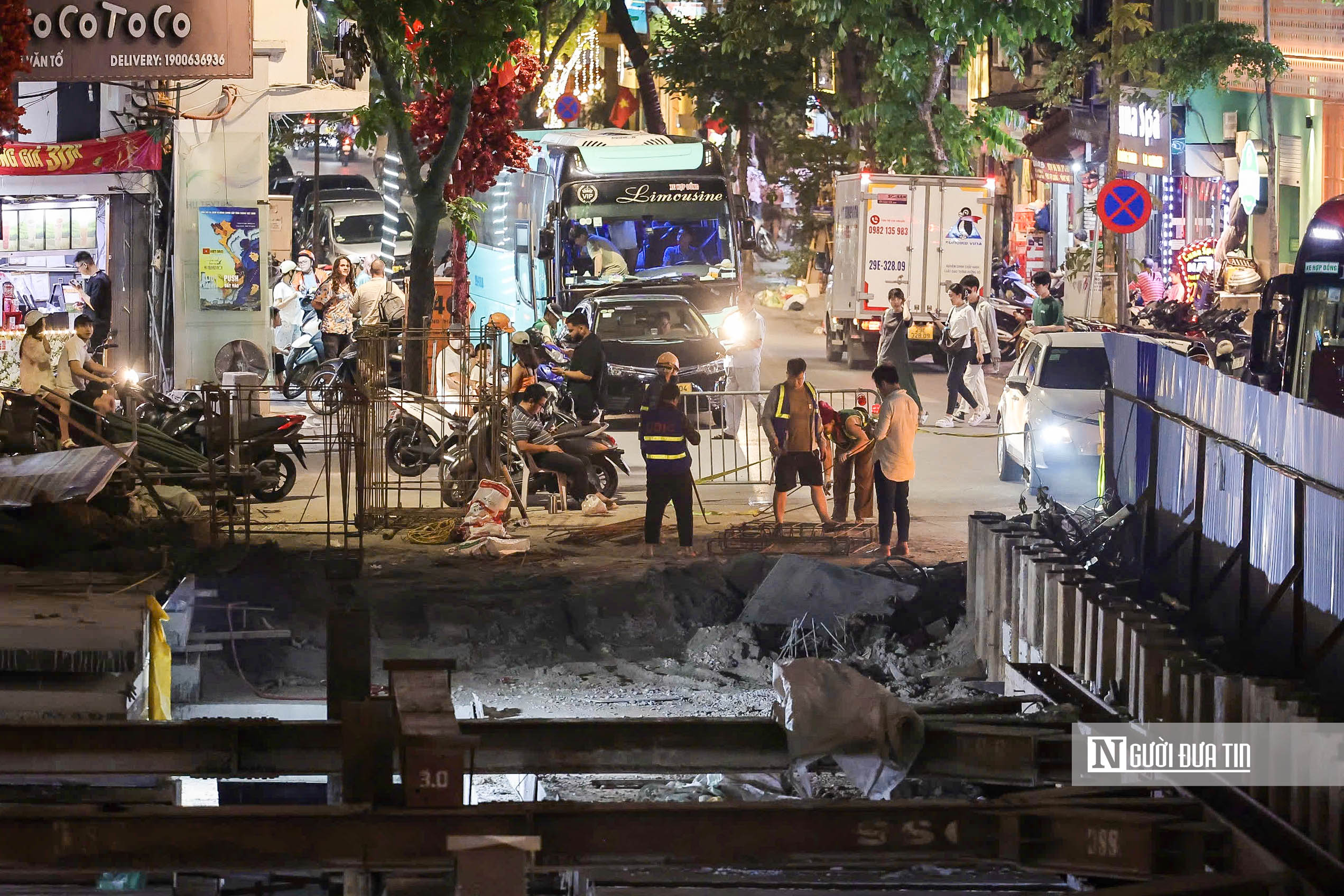 Cận cảnh thi c&ocirc;ng xuy&ecirc;n đ&ecirc;m c&ocirc;ng tr&igrave;nh chống ngập ở H&agrave; Nội- Ảnh 3.