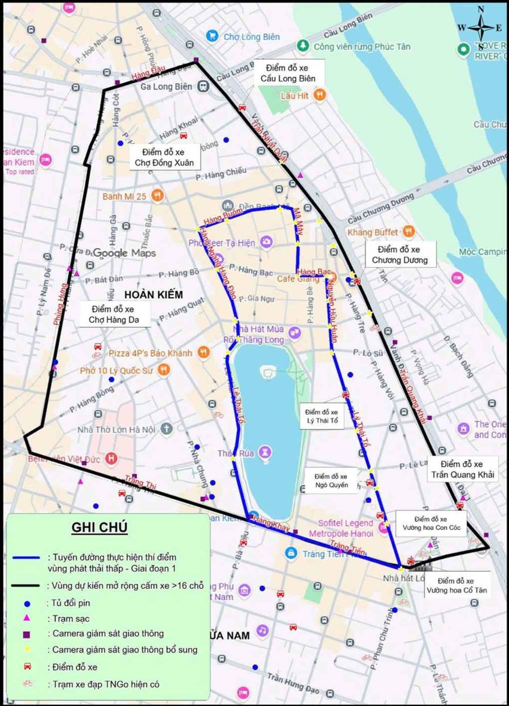 H&agrave; Nội c&ocirc;ng bố c&aacute;c điểm đỗ xe để thực hiện v&ugrave;ng ph&aacute;t thải thấp từ 1/7 - Ảnh 2.
