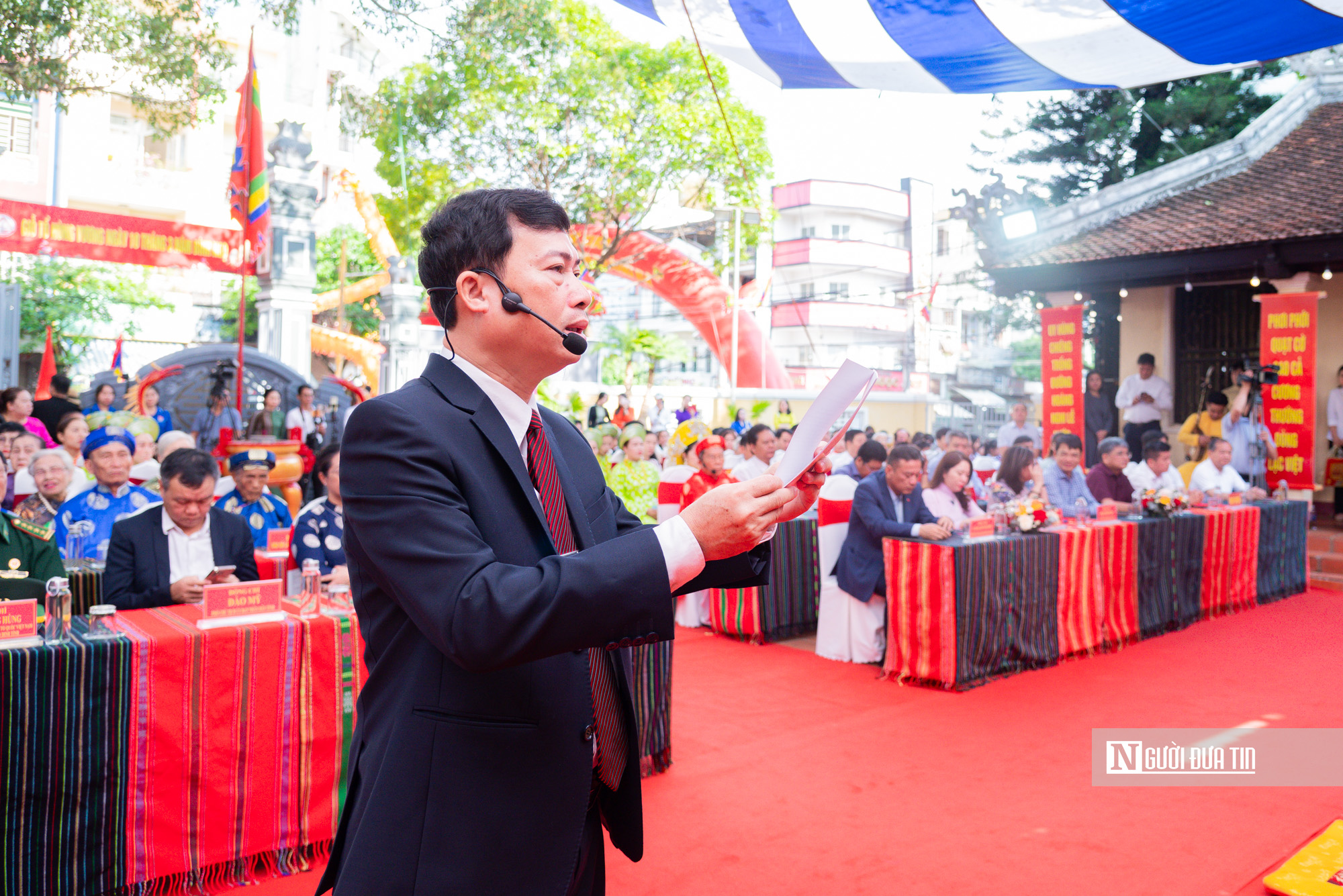 Trang nghi&ecirc;m Lễ d&acirc;ng hương tưởng nhớ c&aacute;c Vua H&ugrave;ng tại ng&ocirc;i đ&igrave;nh người Việt đầu ti&ecirc;n v&ugrave;ng T&acirc;y Nguy&ecirc;n- Ảnh 8.