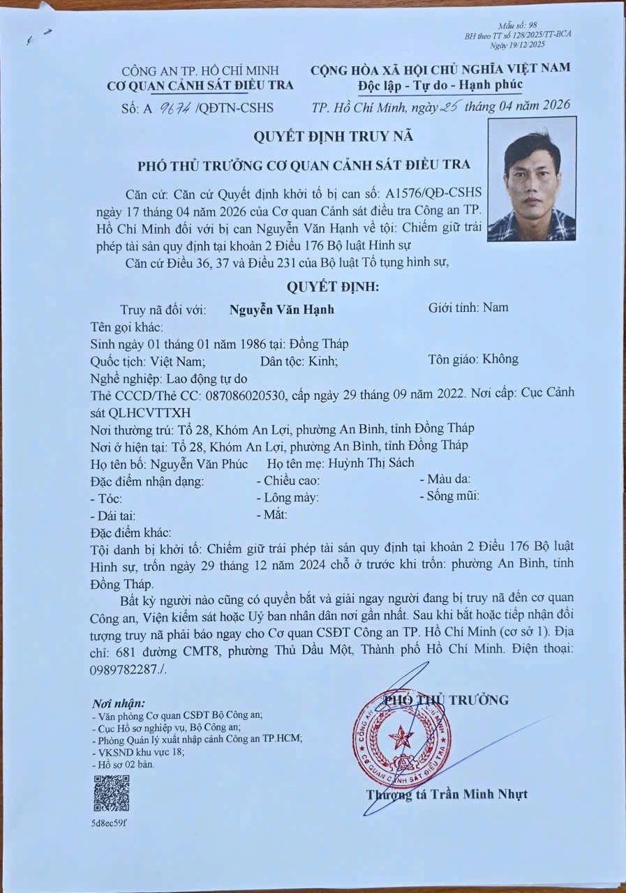 Không trả lại 495 triệu đồng chuyển khoản nhầm, người đàn ông bị truy nã- Ảnh 1.