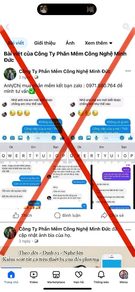 Cảnh gi&aacute;c khi c&agrave;i đặt phần mềm theo d&otilde;i, định vị tr&ecirc;n mạng x&atilde; hội- Ảnh 1.