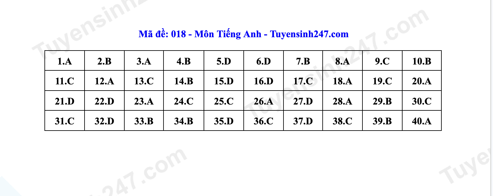 Đáp án môn tiếng Anh thi vào lớp 10 Hà Nội- Ảnh 16.