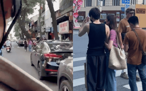 Xuất hiện cặp đ&ocirc;i vibiz nghi "phim giả t&igrave;nh thật", "tay trong tay" dạo phố - Ảnh 1.