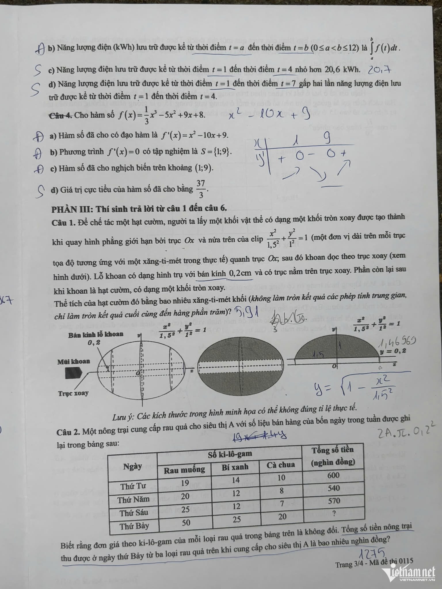 Đáp án môn Toán thi tốt nghiệp THPT 2026 nhanh nhất, đầy đủ nhất mã 0115 - Ảnh 3.
