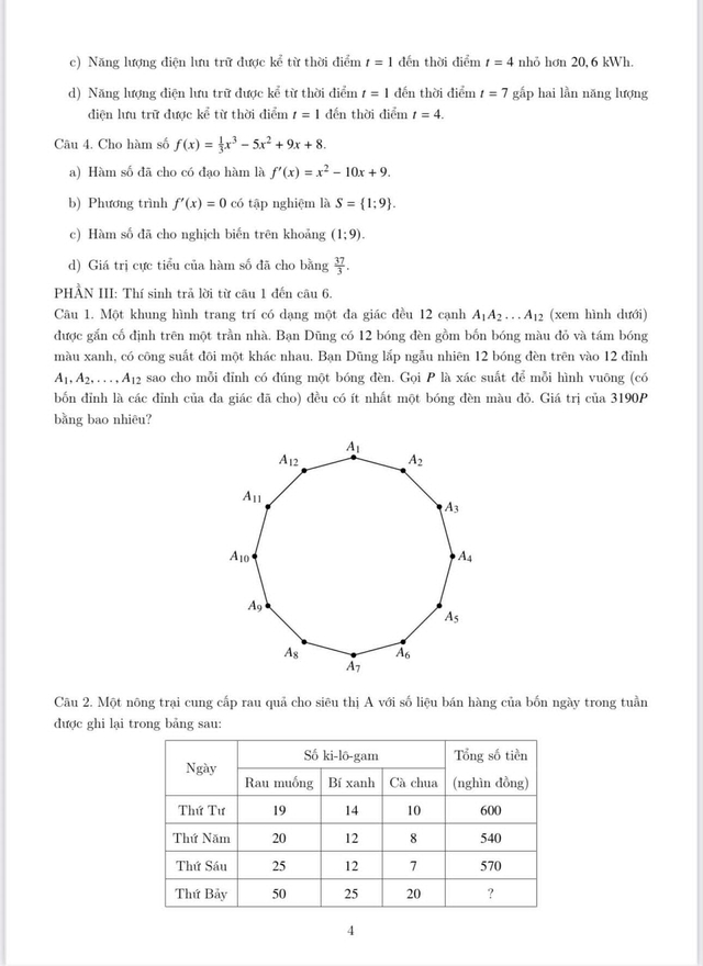 Đ&aacute;p &aacute;n m&ocirc;n To&aacute;n thi tốt nghiệp THPT 2026 nhanh nhất, đầy đủ nhất m&atilde; 0103 - Ảnh 5.