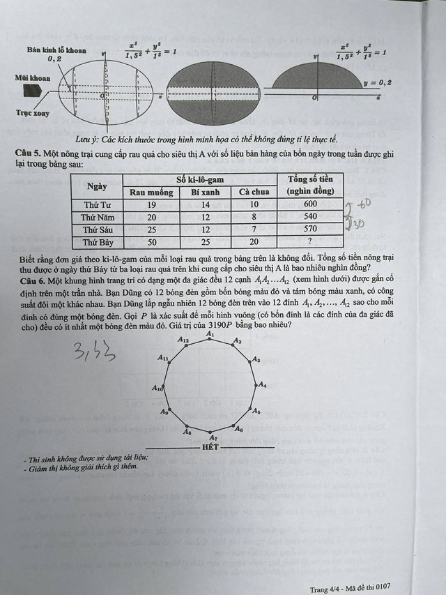 Đáp án môn Toán thi tốt nghiệp THPT 2026 nhanh nhất, đầy đủ nhất mã 0107 - Ảnh 4.