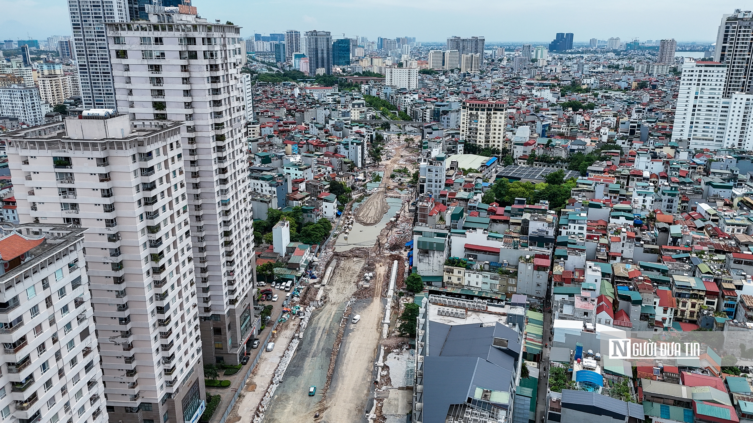 Hà Nội: Tuyến đường 2,5 đoạn qua Cầu Giấy dần thành hình - Ảnh 1.