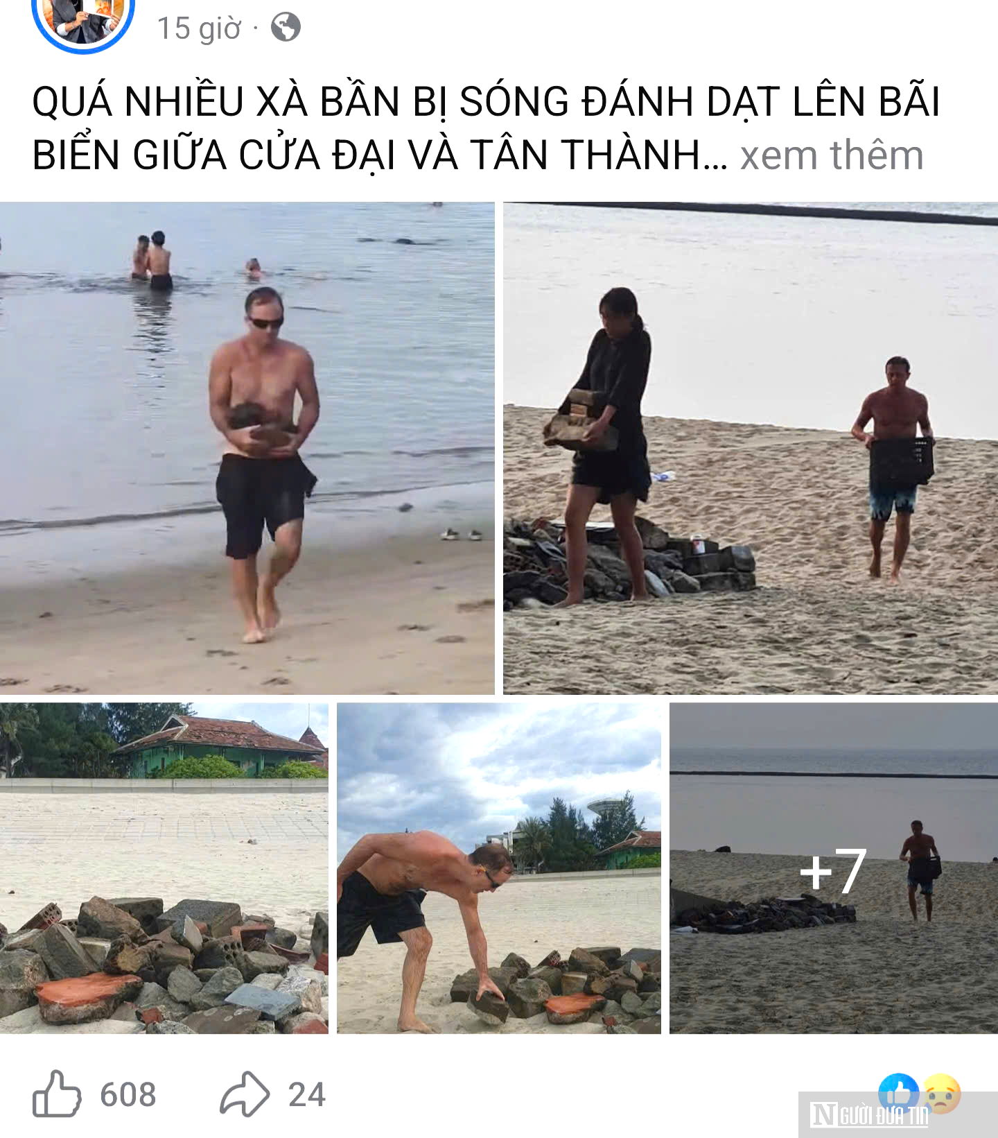 Gạch vỡ, bê tông lẫn trong cát bãi biển Hội An từ đâu dạt về?- Ảnh 4. Gạch vỡ, bê tông lẫn trong cát bãi biển Hội An từ đâu dạt về?- Ảnh 4.