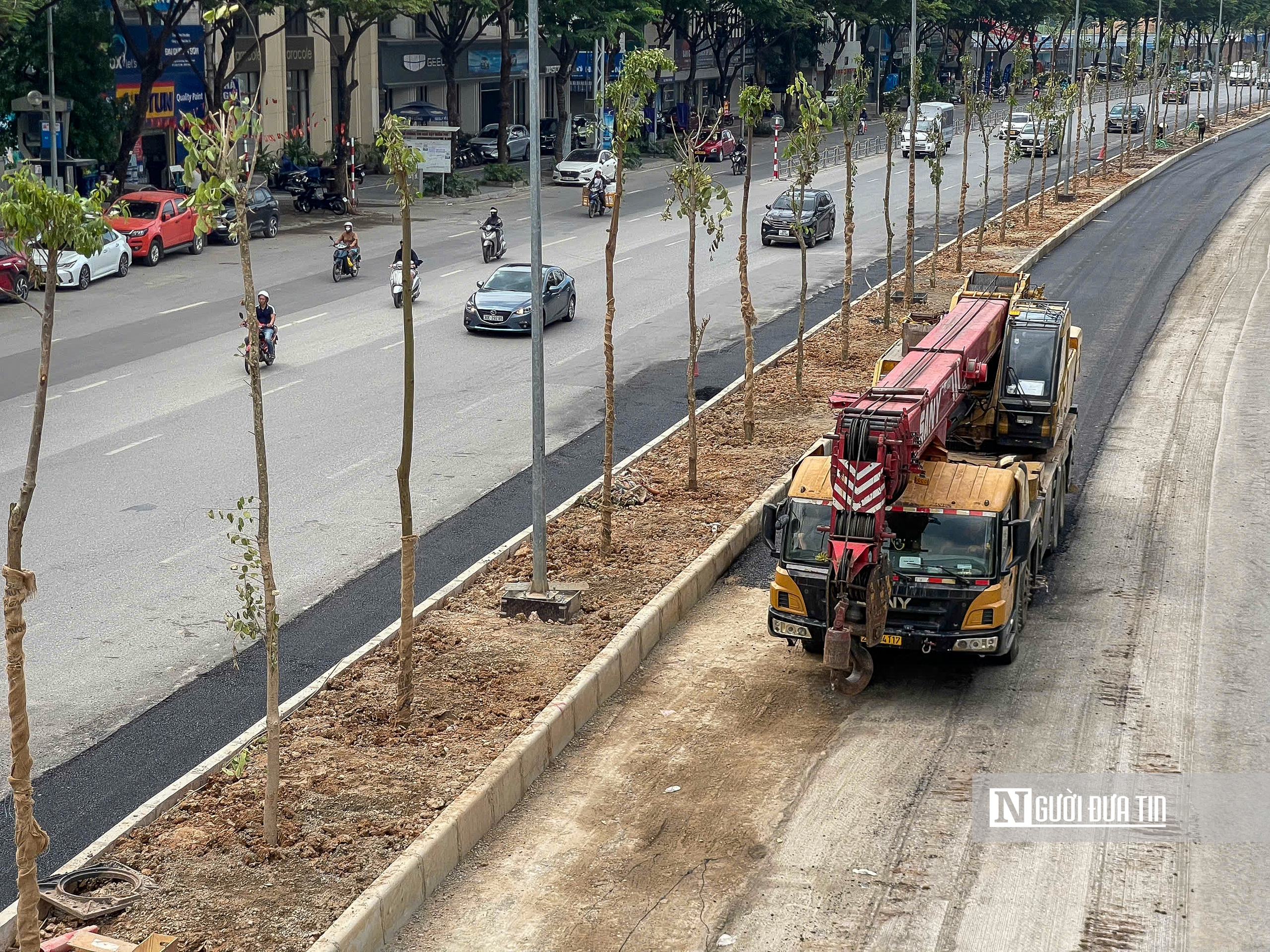 Hà Nội: Cận cảnh hàng cây xanh vừa trồng đã sắp bị thay trên đường Võ Chí Công- Ảnh 8. Hà Nội: Cận cảnh hàng cây xanh vừa trồng đã sắp bị thay trên đường Võ Chí Công- Ảnh 8.