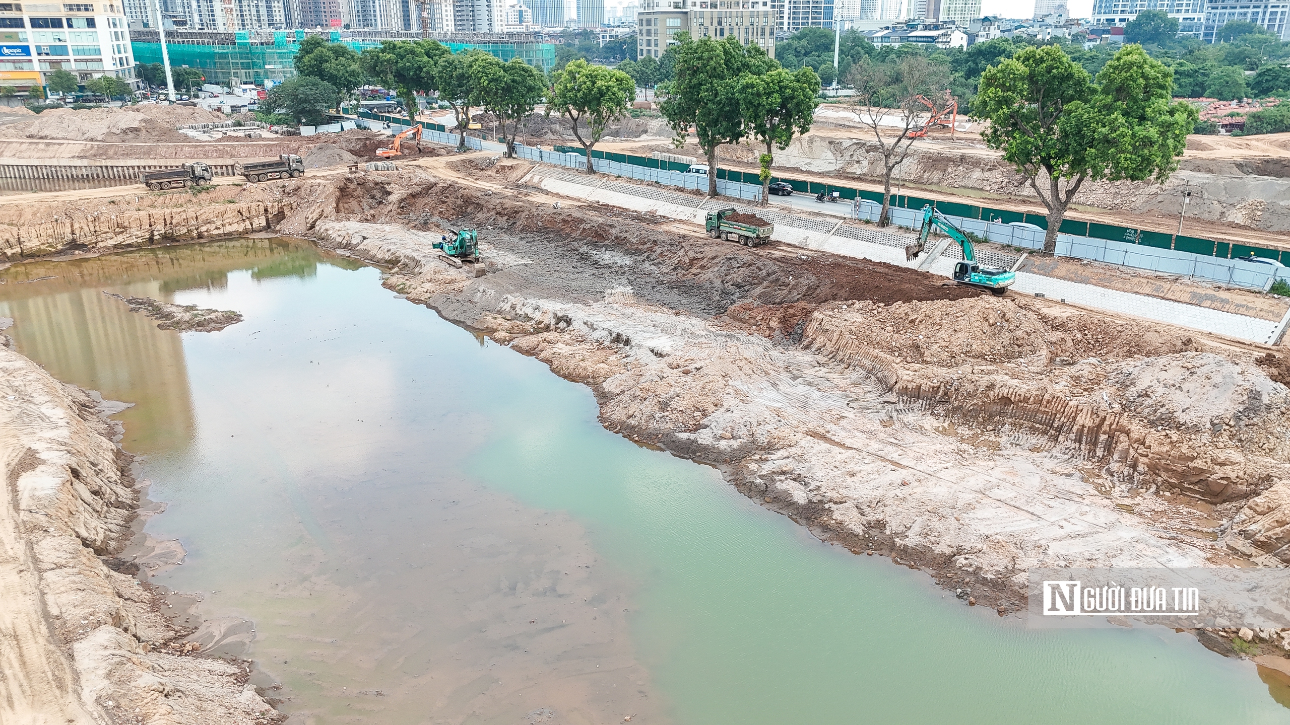 Tiến độ c&aacute;c hồ chống ngập ở H&agrave; Nội trước m&ugrave;a mưa - Ảnh 10.