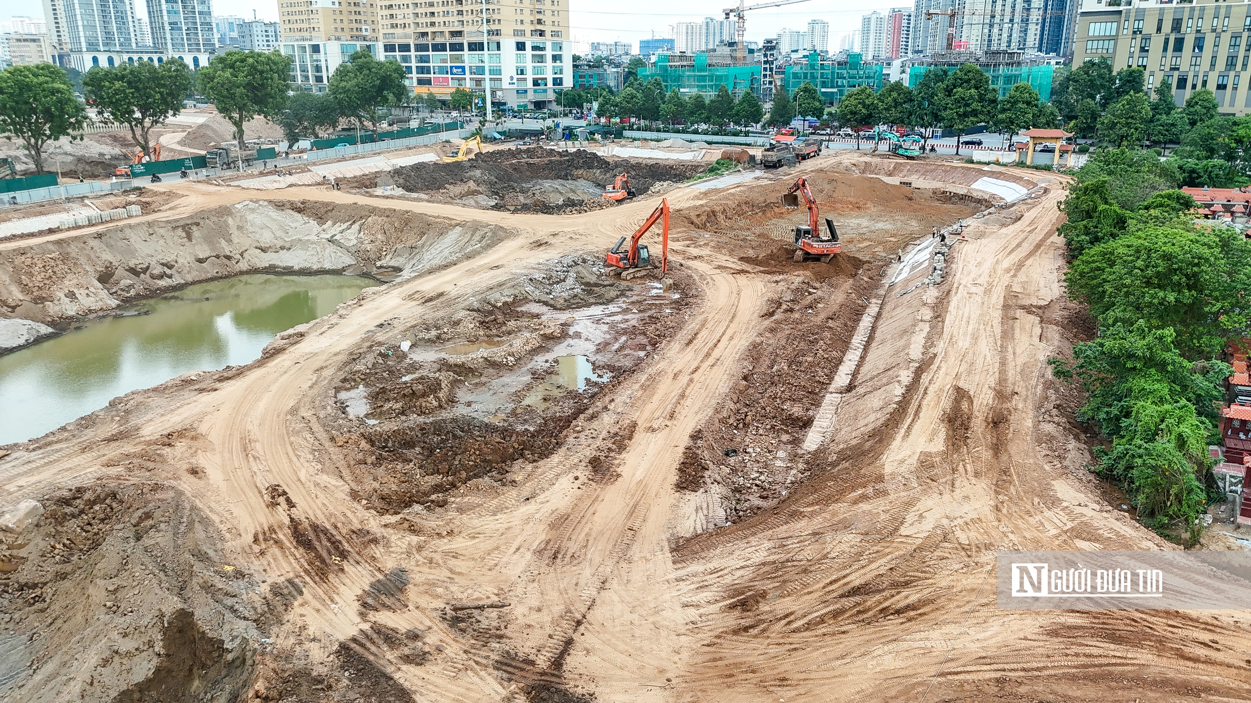 Tiến độ c&aacute;c hồ chống ngập ở H&agrave; Nội trước m&ugrave;a mưa - Ảnh 9.