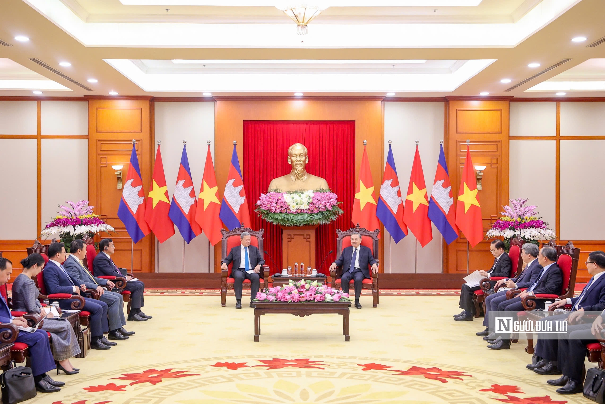 Tổng Bí thư, Chủ tịch nước Tô Lâm tiếp Thủ tướng Campuchia Hun Manet - Ảnh 2.
