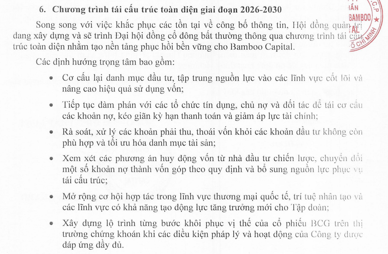 Bamboo Capital cập nhật lộ trình xử lý sau quyết định hủy niêm yết BCG- Ảnh 1.