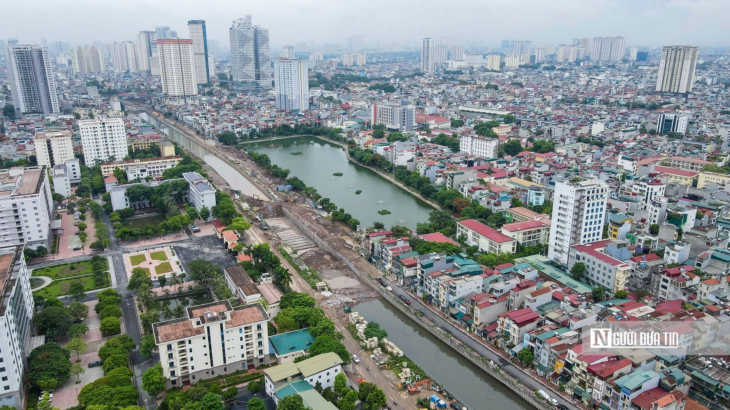 Hà Nội: Cận cảnh tiến độ thi công kênh La Khê- Ảnh 1.
