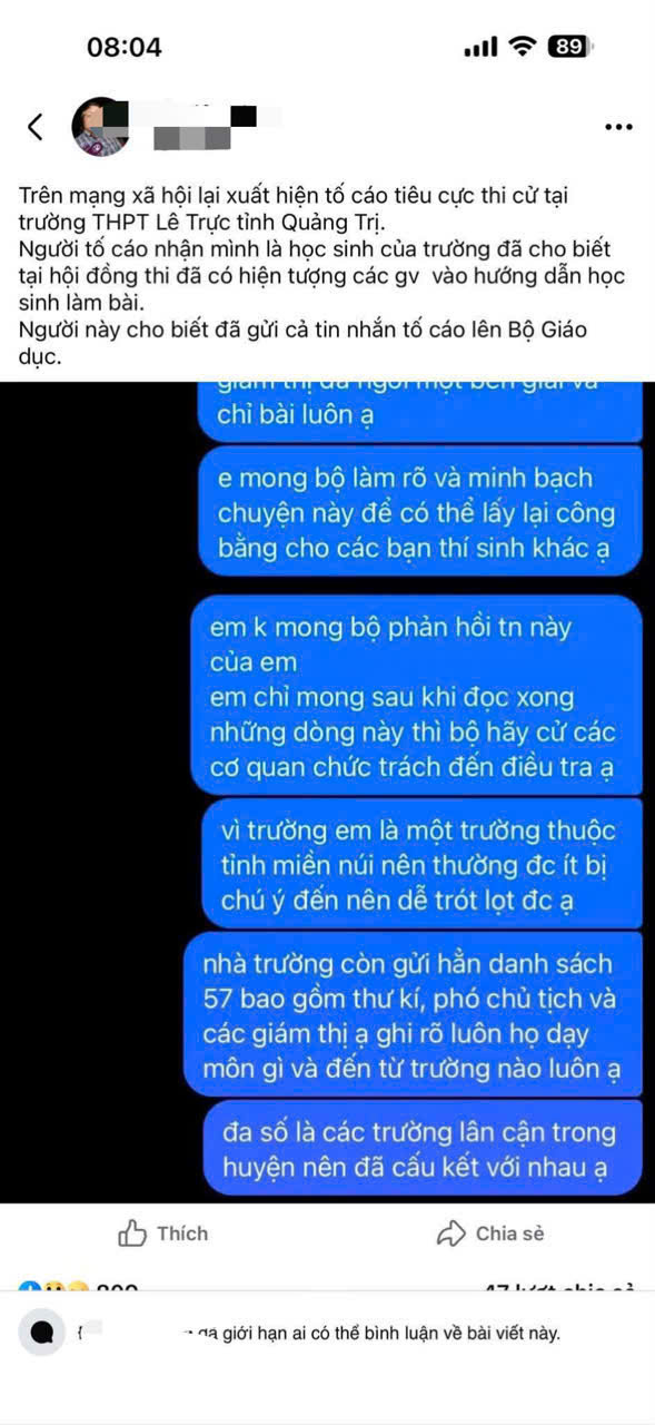 Quảng Trị xác định 2 giáo viên, 9 thí sinh gian lận thi tốt nghiệp THPT - Ảnh 1.