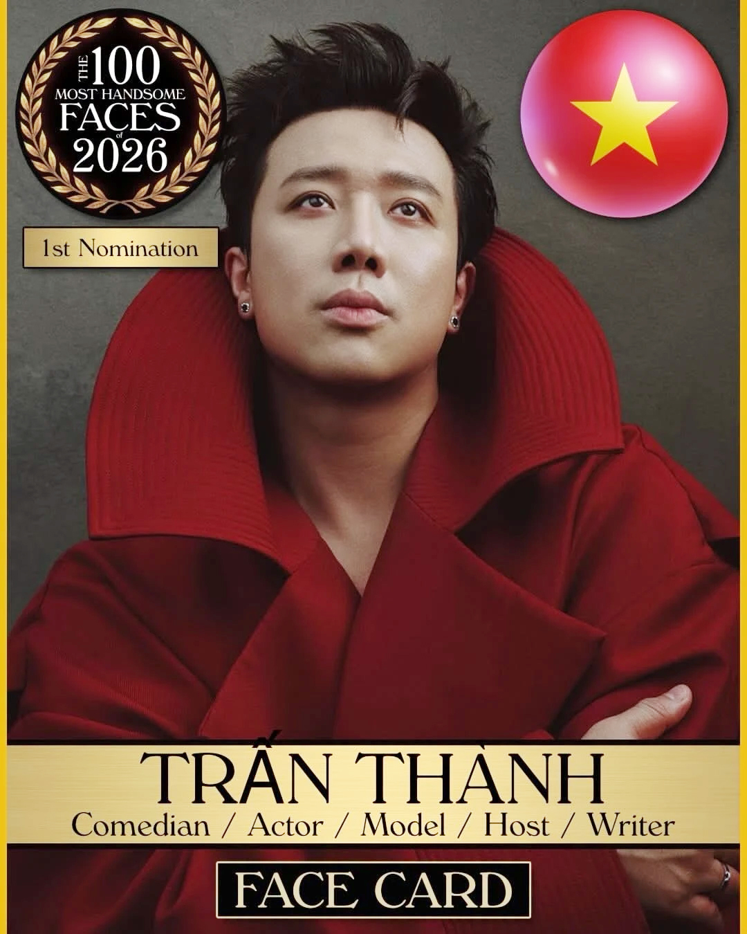 Trấn Thành bất ngờ được đề cử Top 100 gương mặt đẹp trai nhất thế giới - Ảnh 1.