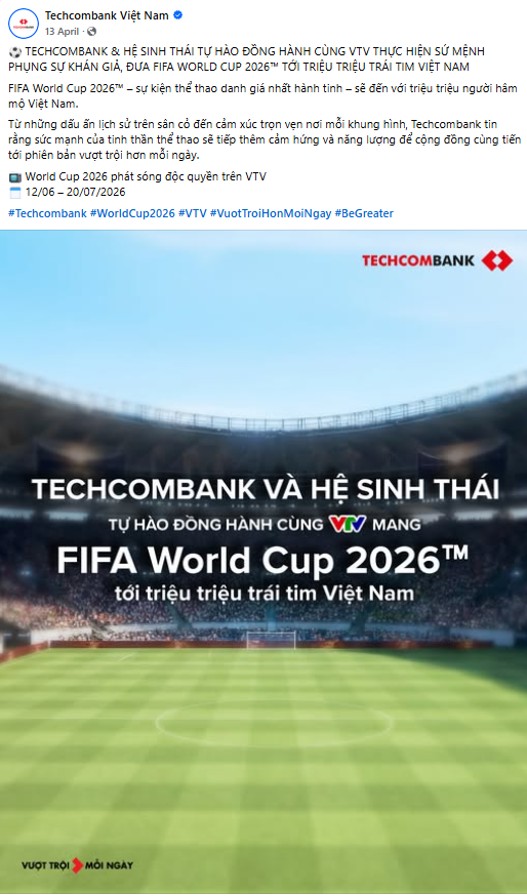 Dấu ấn Techcombank – Nhà tài trợ Quốc gia bản quyền phát sóng kỳ FIFA World Cup 2026 lịch sử - Ảnh 1.