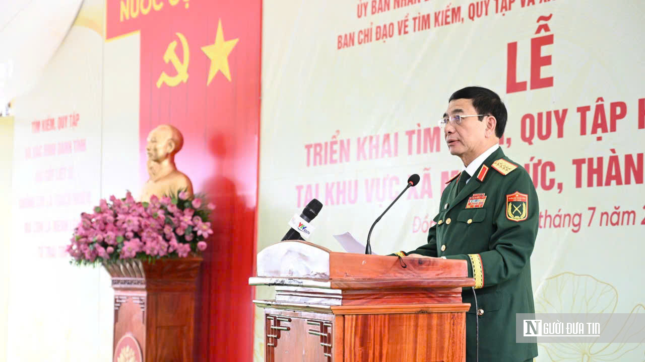 To&agrave;n cảnh lễ triển khai t&igrave;m kiếm h&agrave;i cốt liệt sĩ tại x&atilde; Minh Đức- Ảnh 1.