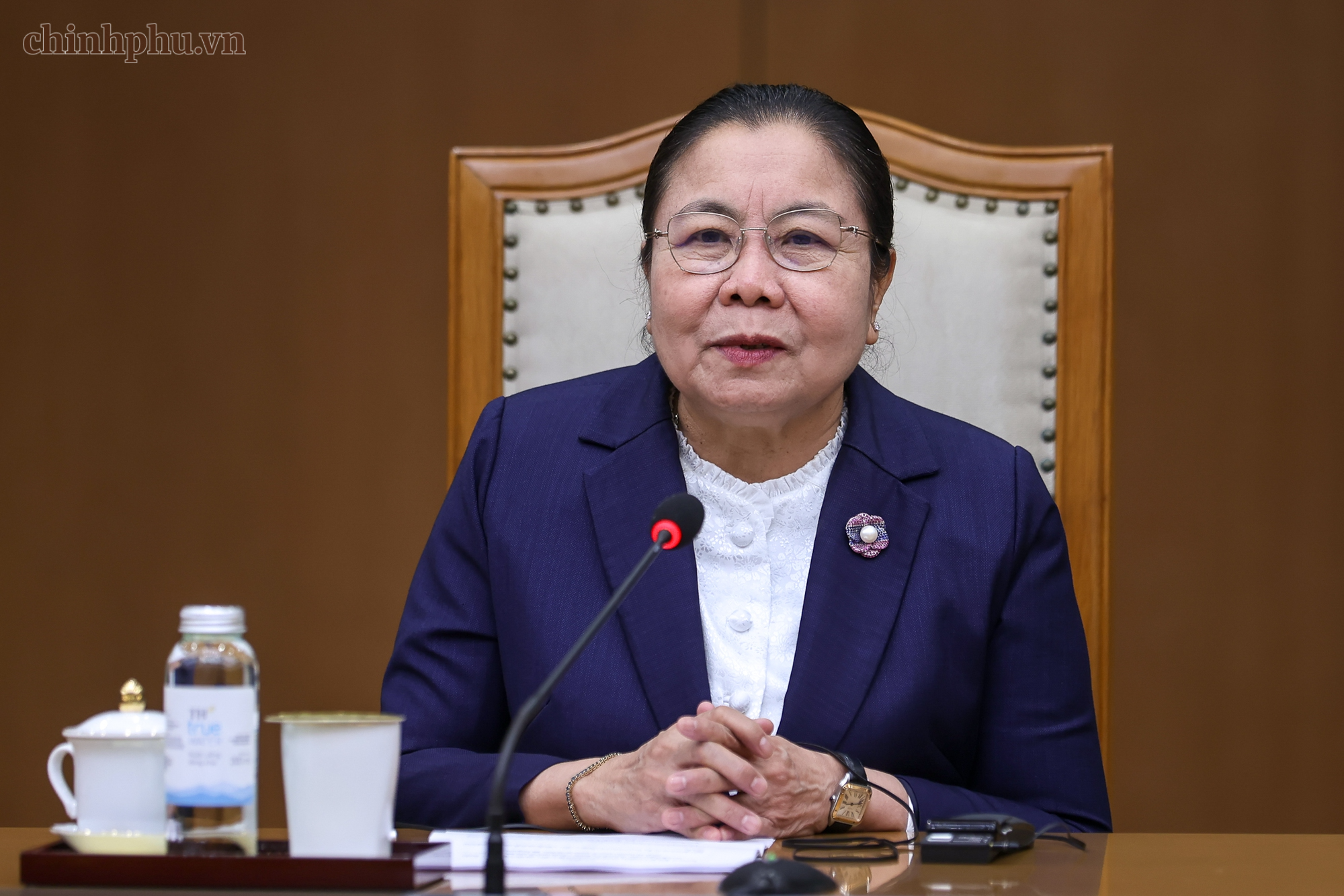 Thủ tướng Lê Minh Hưng tiếp Trưởng Ban Tổ chức Trung ương Đảng Nhân dân Cách mạng Lào- Ảnh 4.
