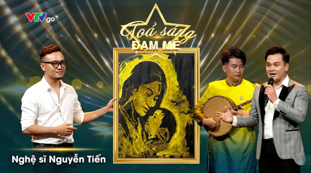 Đưa hội họa lên sân khấu truyền hình – Họa sĩ tranh trình diễn Nguyễn Tiến tạo dấu ấn tại VTV1 với những màn trình diễn giàu cảm xúc- Ảnh 3.