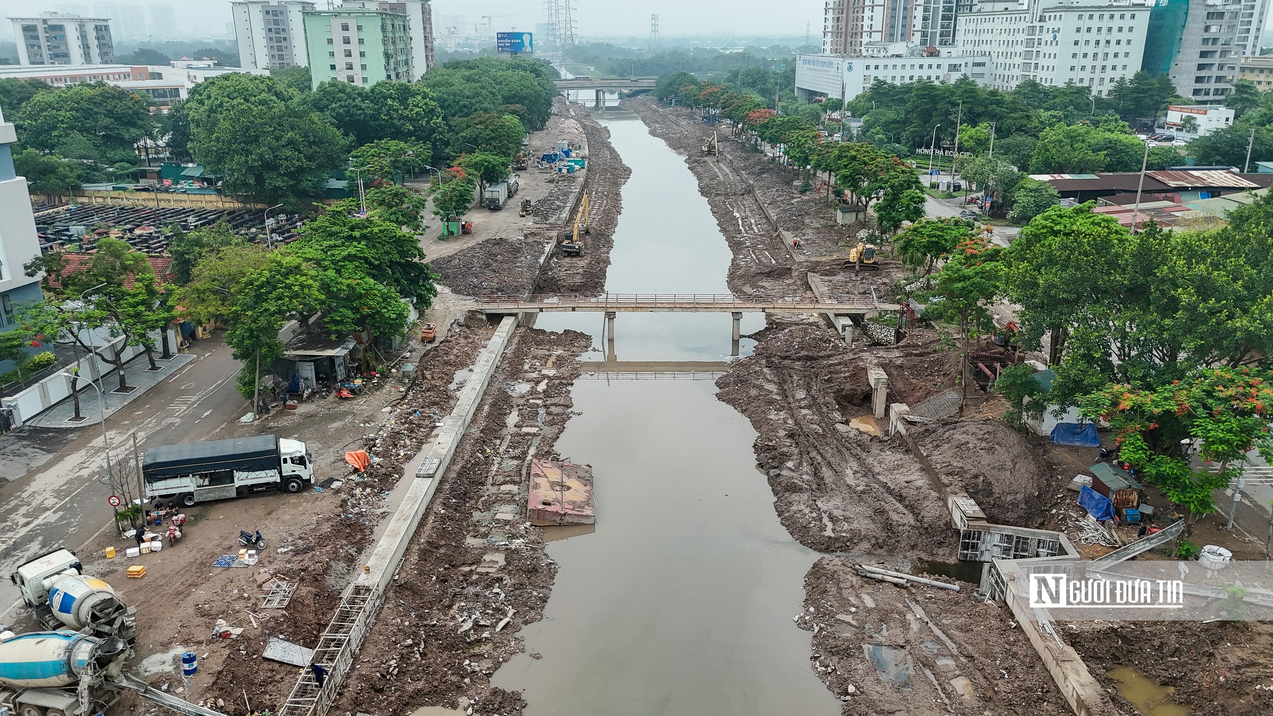 Hà Nội: Toàn cảnh tiến độ dự án cải tạo hạ lưu sông Kim Ngưu trị giá gần 700 tỷ đồng - Ảnh 16.