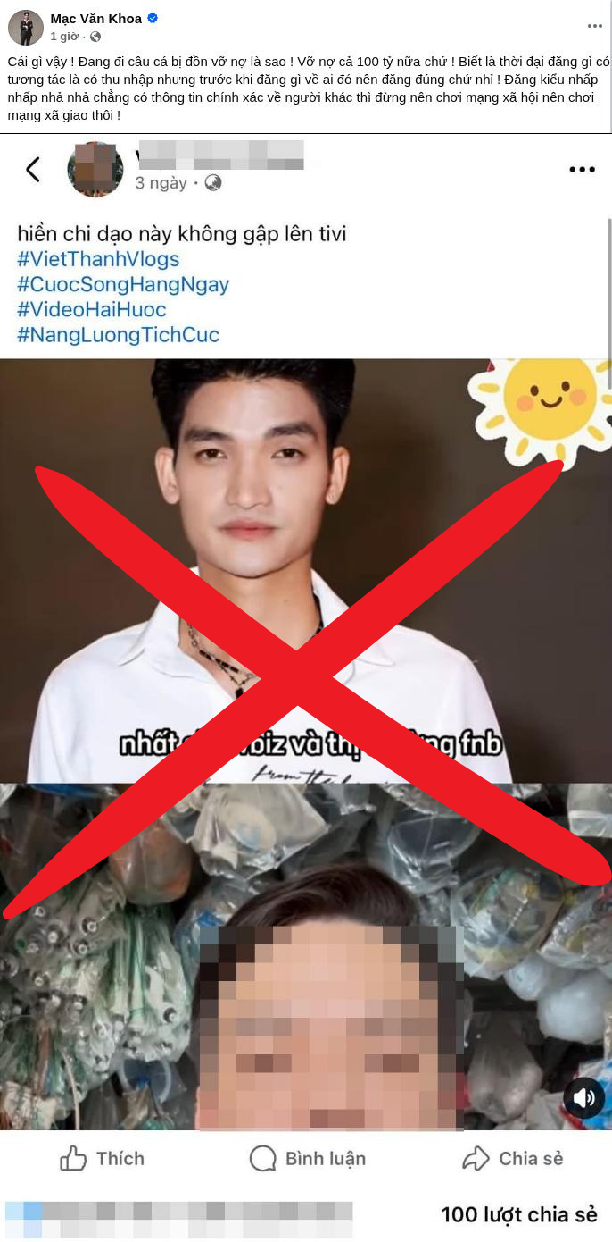 Diễn viên Mạc Văn Khoa lên tiếng về tin đồn vỡ nợ 100 tỷ đồng nên phải ở ẩn - Ảnh 1.