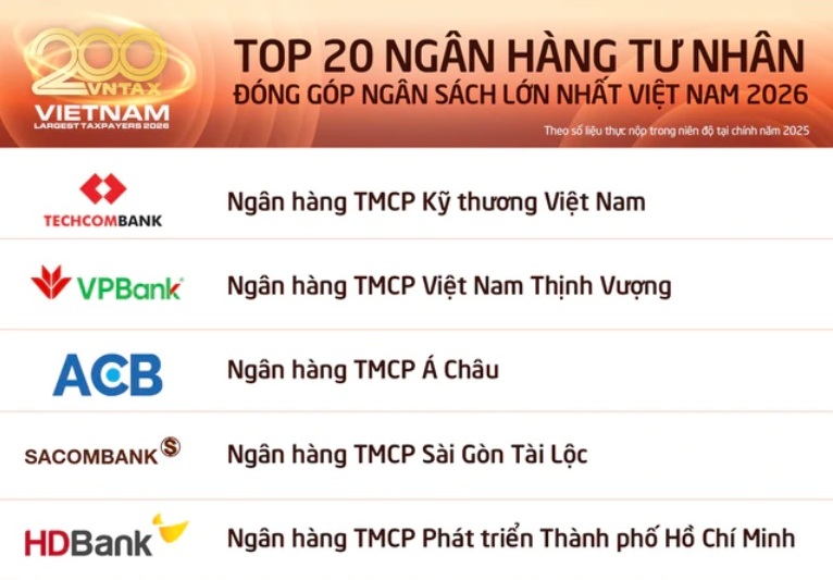 SACOMBANK lọt Top 4 ngân hàng tư nhân nộp ngân sách lớn nhất Việt Nam- Ảnh 1.