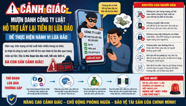 Cảnh giác thủ đoạn giả danh công ty luật, hứa giúp lấy lại tiền đã bị lừa - Ảnh 1.