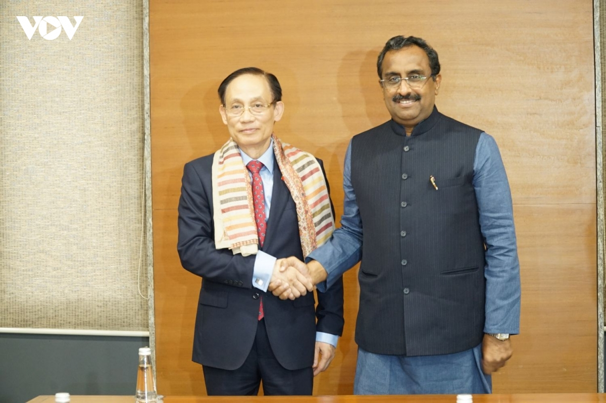 Bộ trưởng Lê Hoài Trung gặp Phó Chủ tịch Đảng Nhân dân Ấn Độ BJP- Ảnh 1.