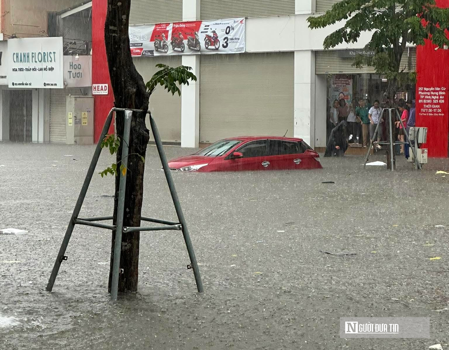 Nghệ An: Gara quá tải sau mưa lớn và lời cảnh báo "đắt giá" của thợ xe - Ảnh 1.