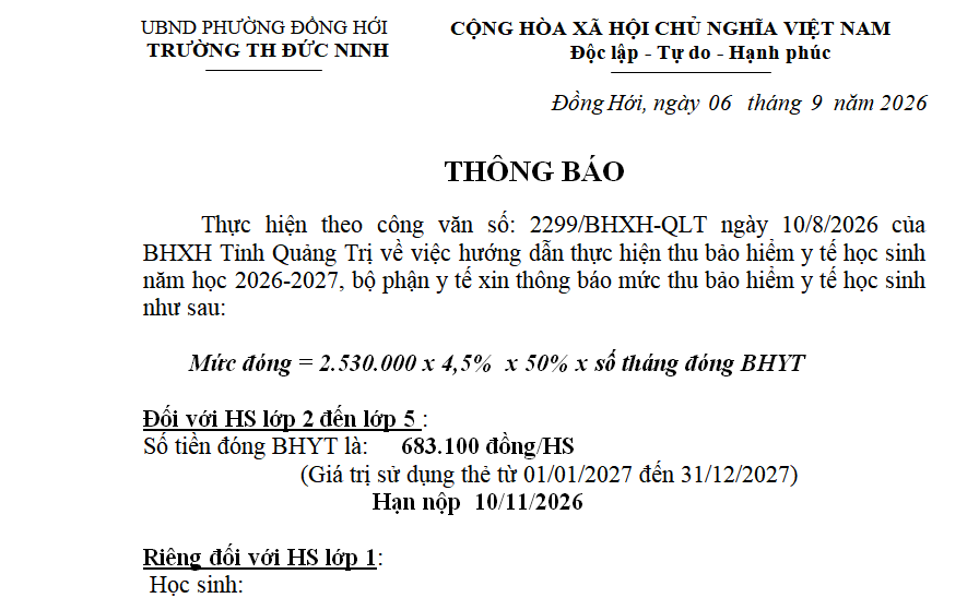 Cần sự thống nhất thời gian thu BHYT đối với học sinh tại Quảng Trị- Ảnh 1.