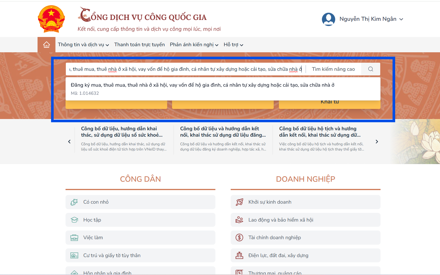 C&aacute;c bước đăng k&yacute; mua, thu&ecirc; nh&agrave; ở x&atilde; hội tr&ecirc;n Cổng Dịch vụ c&ocirc;ng Quốc gia - Ảnh 4.