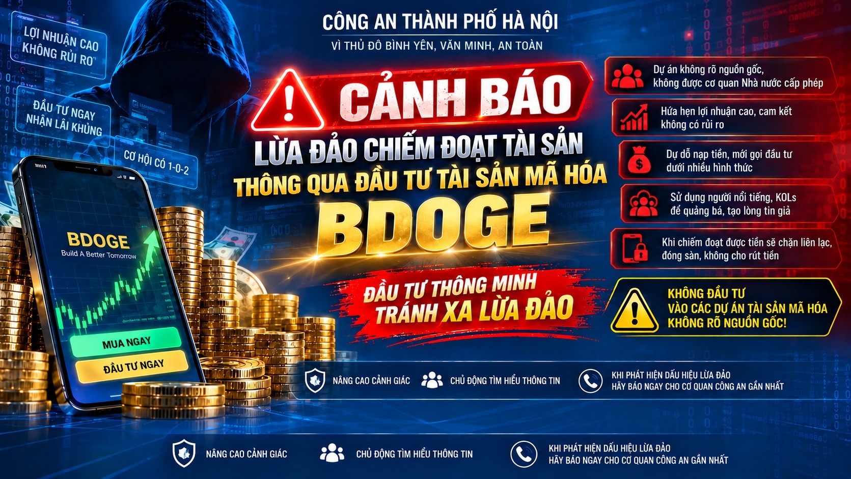 Cảnh báo thủ đoạn mời chào người dân đầu tư tài sản mã hóa BDOGE để lừa đảo - Ảnh 1.