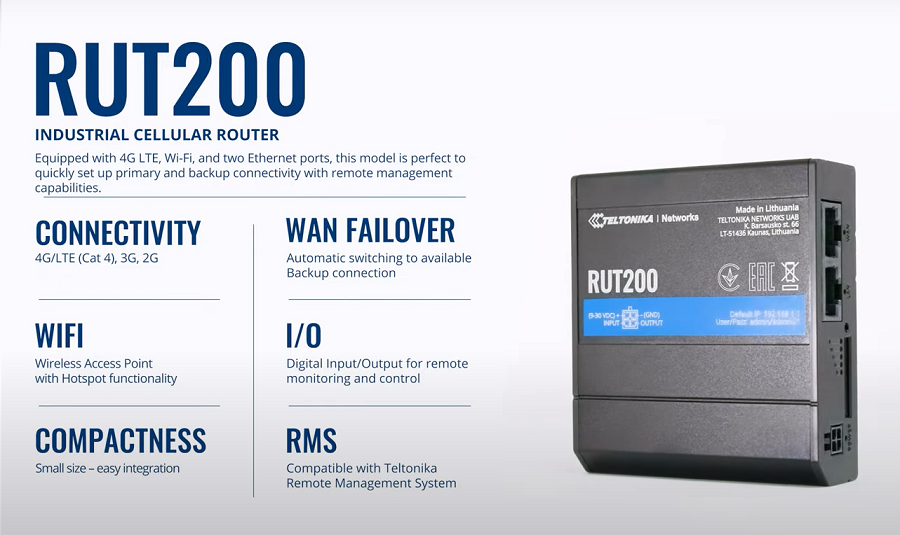 Đánh giá Router 3G/4G công nghiệp Teltonika RUT200: giải pháp cho các ...