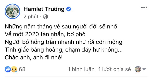 Giải trí - Dàn sao Việt bàng hoàng, khóc thương tiễn biệt ca sĩ Vân Quang Long (Hình 4).