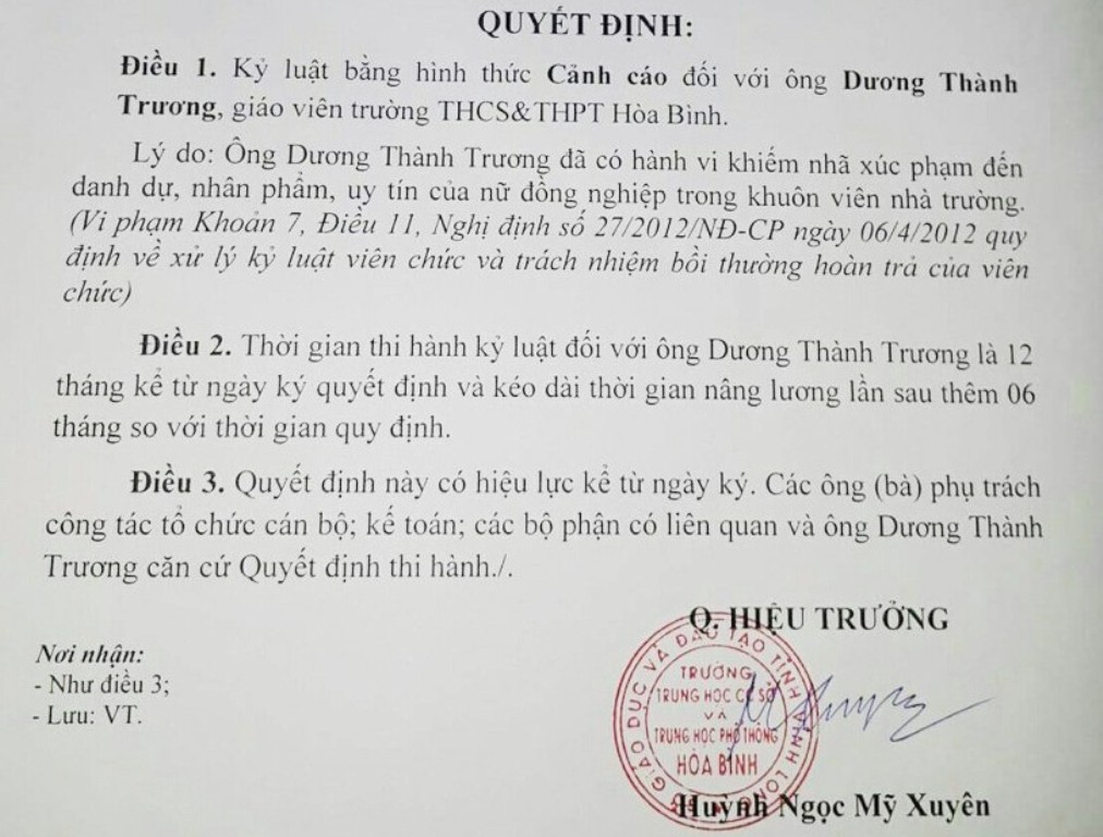 Thông tin mới vụ thầy giáo “khiếm nhã” với nữ đồng nghiệp (Hình 2).