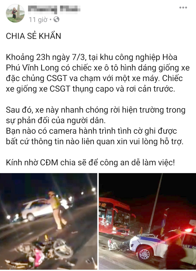 Tin nhanh - Cảnh sát giao thông tỉnh Vĩnh Long lên tiếng vụ bị “tố” gây tai nạn rồi bỏ đi (Hình 2).