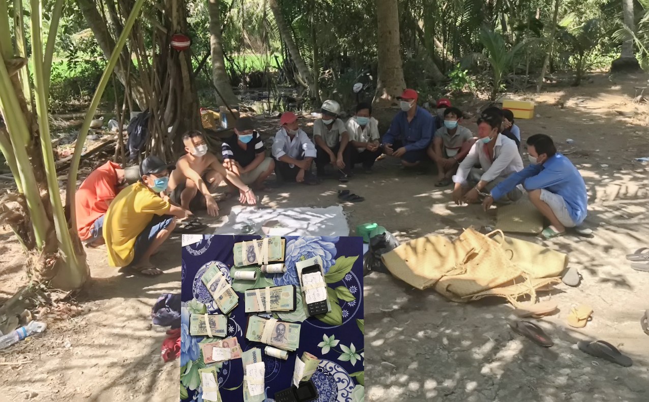 An ninh - Hình sự - Vĩnh Long: Triệt xóa tụ điểm đánh bạc lớn có người cảnh giới ngày đầu năm