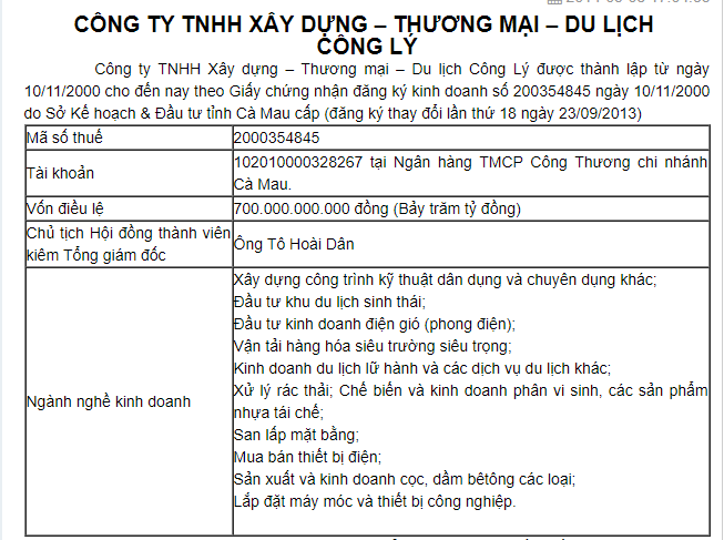 Tài chính - Ngân hàng - Ông Tô Công Lý, người vừa bị bắt khẩn cấp liên quan tới những doanh nghiệp nào của tỉnh Cà Mau? (Hình 3).