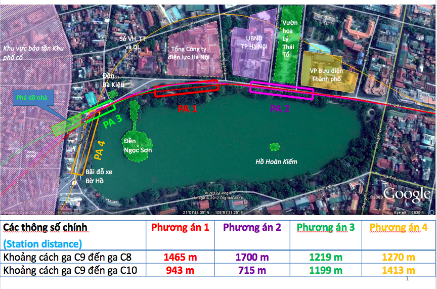 Tin nhanh - Tiếp tục tranh cãi về vị trí ga ngầm C9 gần Tháp Bút, hồ Hoàn Kiếm - Hà Nội 